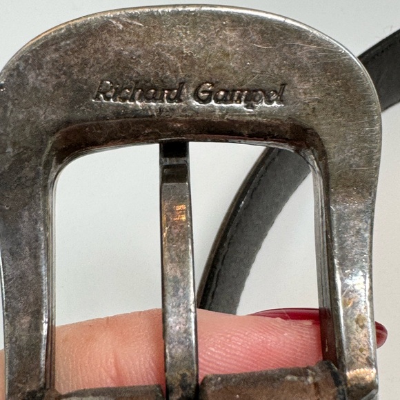 Richard Gampel Paris Brown Vachette Veritable Belt size 80 Leather Silver Zebra - Picture 3 of 16